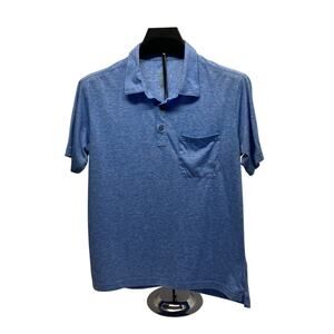 Stio Men's Divide Lightweight Short Sleeve Blue Polo Shirt Blue Mens Size M